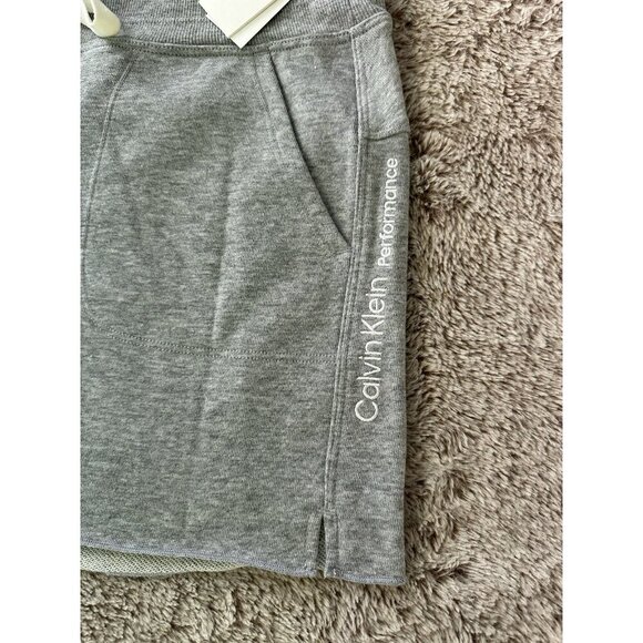 Calvin Klein Performance Ribbed Waistband Shorts Women's Gray Elastic Waist - Picture 4 of 13